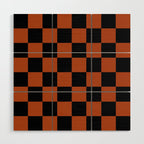 Black & Orange Checkers Wood Wall Art Gallery Image 1
