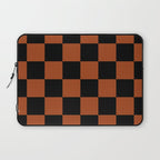 Black & Orange Checkers Laptop Sleeve Gallery Image 1