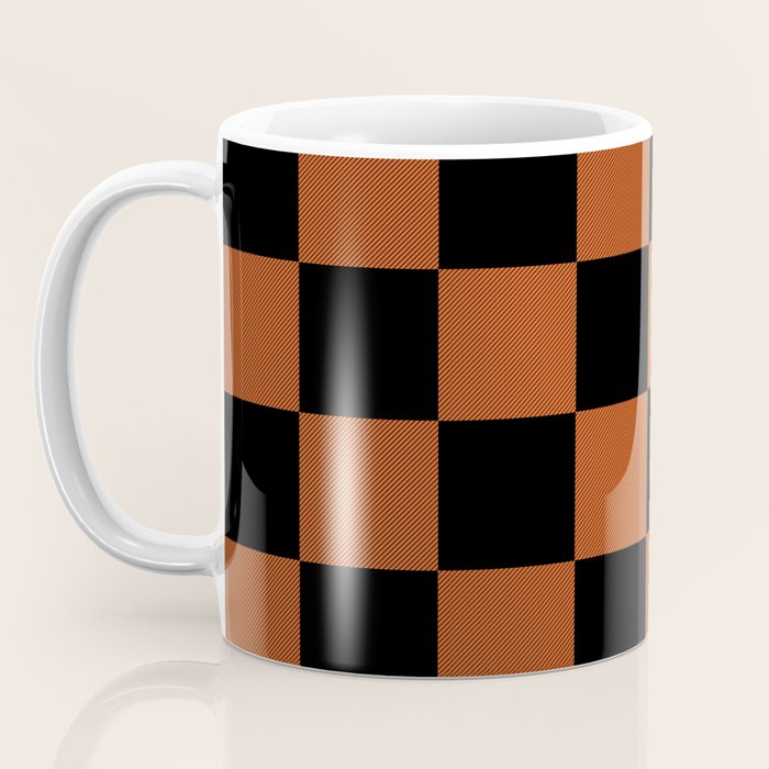 Black & Orange Checkers Coffee Mug Gallery Image 3