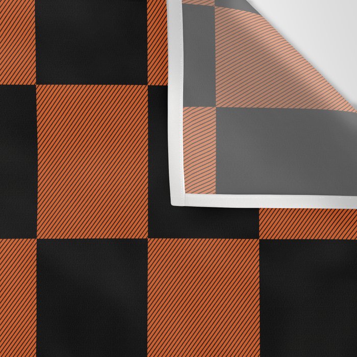 Black & Orange Checkers Wall Tapestry Gallery Image 3