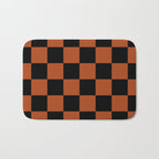 Black & Orange Checkers Bath Mat Gallery Image 1