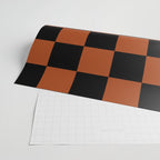 Black & Orange Checkers Wrapping Paper Gallery Image 2