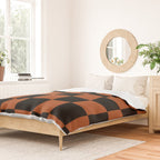 Black & Orange Checkers Duvet Cover Gallery Image 2