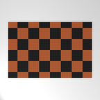 Black & Orange Checkers Welcome Mat Gallery Image 1