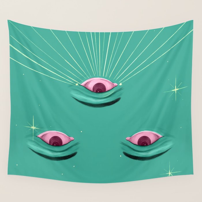 Evil eyes in the stars  Wall Tapestry Gallery Image 1