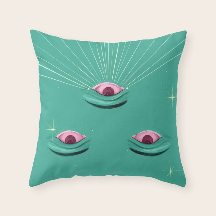 Evil eyes in the stars  Throw Pillow Gallery Image 6