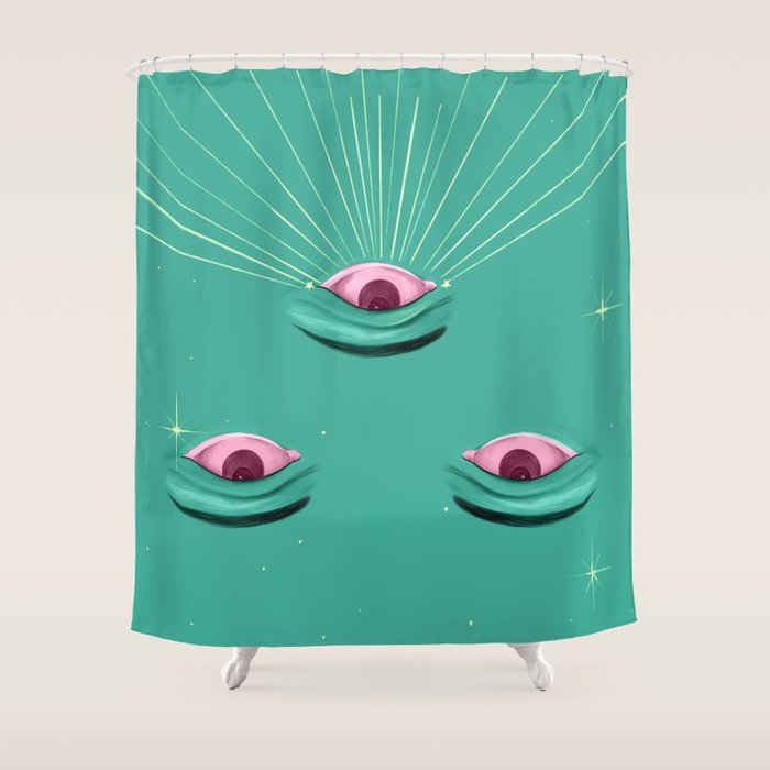 Evil eyes in the stars  Shower Curtain Gallery Image 1