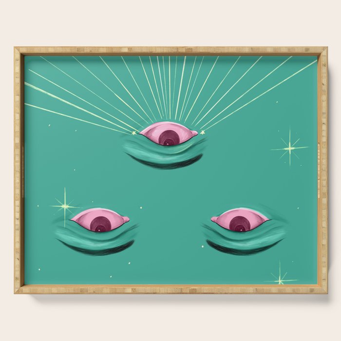 Evil eyes in the stars  Serving Tray Gallery Image 1
