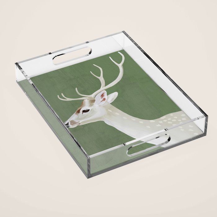 White Stag I Acrylic Tray Gallery Image 1