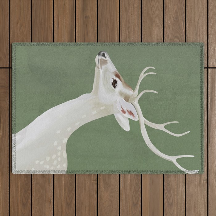 White Stag I Outdoor Rug Gallery Image 1
