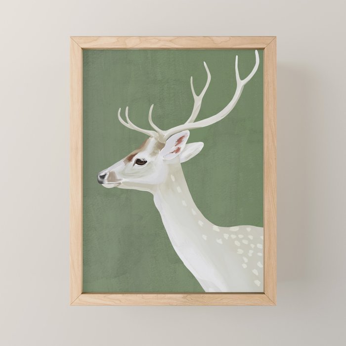 White Stag I Mini Art Print Gallery Image 1
