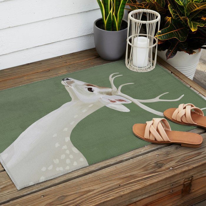 White Stag I Outdoor Rug Gallery Image 2
