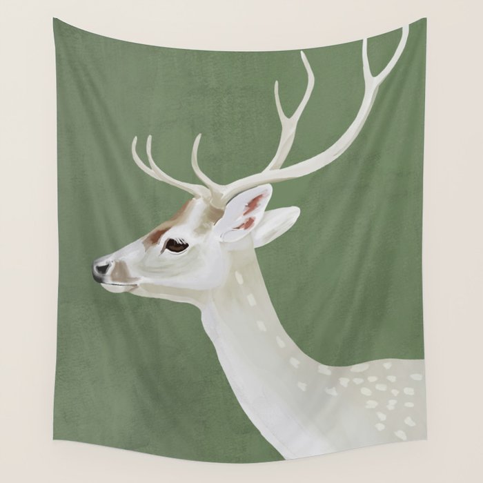White Stag I Wall Tapestry Gallery Image 4