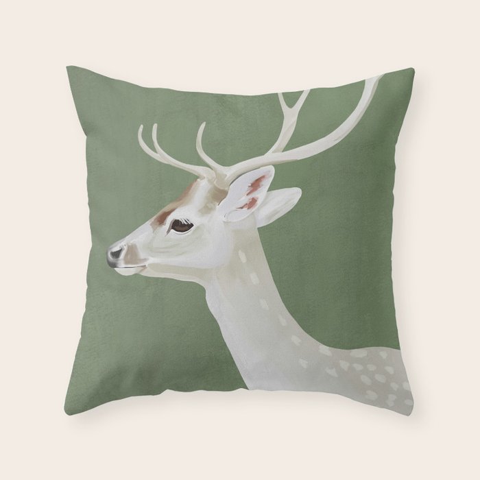 White Stag I Throw Pillow Gallery Image 6