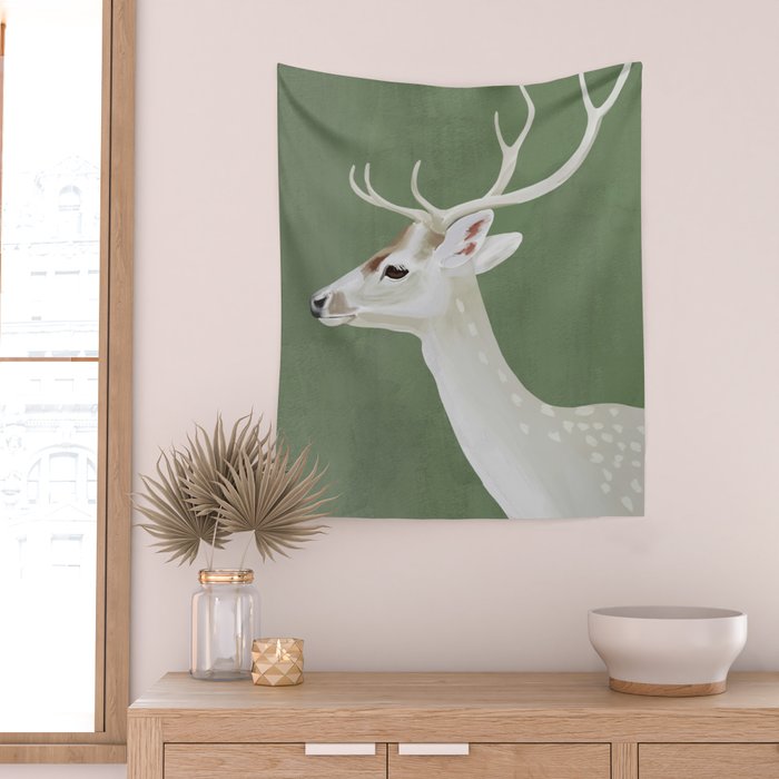 White Stag I Wall Tapestry Gallery Image 2