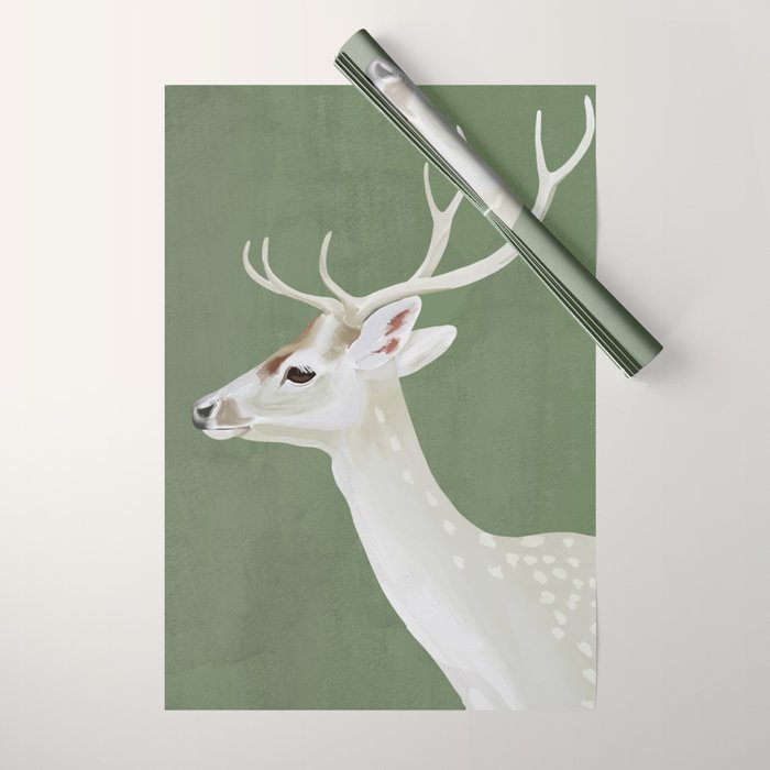 White Stag I Wrapping Paper Gallery Image 1