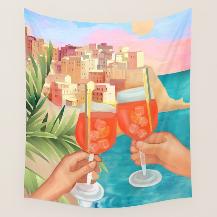 Aperol Sunset Wall Tapestry Gallery Image 4