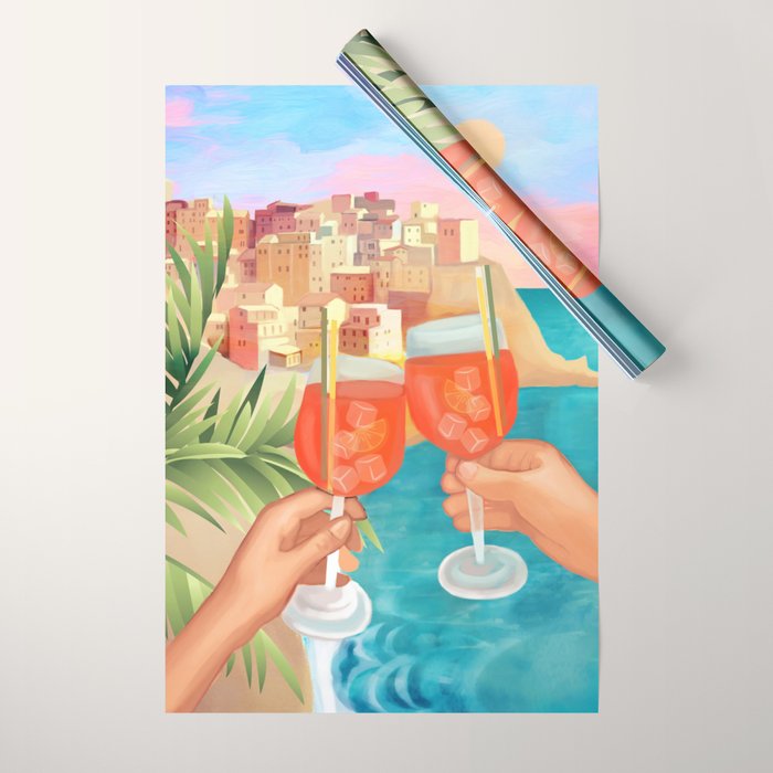 Aperol Sunset Wrapping Paper Gallery Image 1