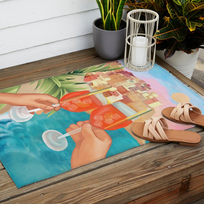 Aperol Sunset Outdoor Rug Gallery Image 2