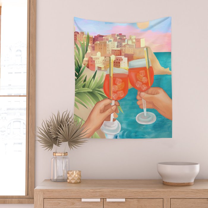 Aperol Sunset Wall Tapestry Gallery Image 2