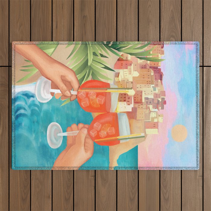 Aperol Sunset Outdoor Rug Gallery Image 1