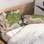 Minimal Collage/ Hand, Plants and Butterflies 6 Pillow Sham Gallery Image 2