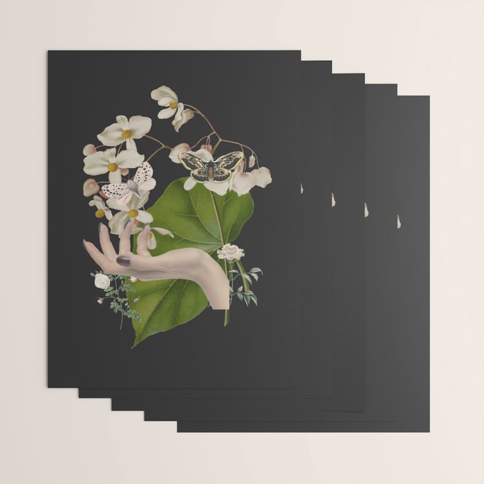 Minimal Collage/ Hand, Plants and Butterflies 6 Wrapping Paper Gallery Image 3