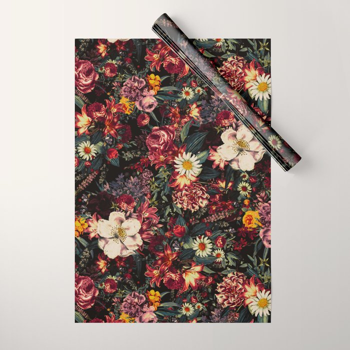 Autumn Winter Flowers II Wrapping Paper Gallery Image 1