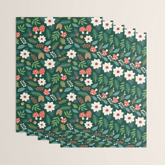 Woodland Holiday Botanicals Wrapping Paper Gallery Image 3