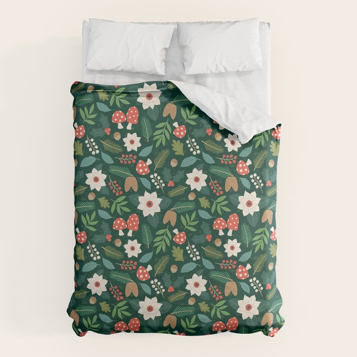Woodland Holiday Botanicals Duvet Cover Gallery Image 1