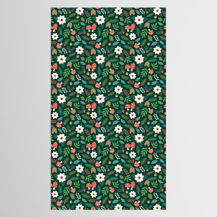 Woodland Holiday Botanicals Tablecloth Gallery Image 2