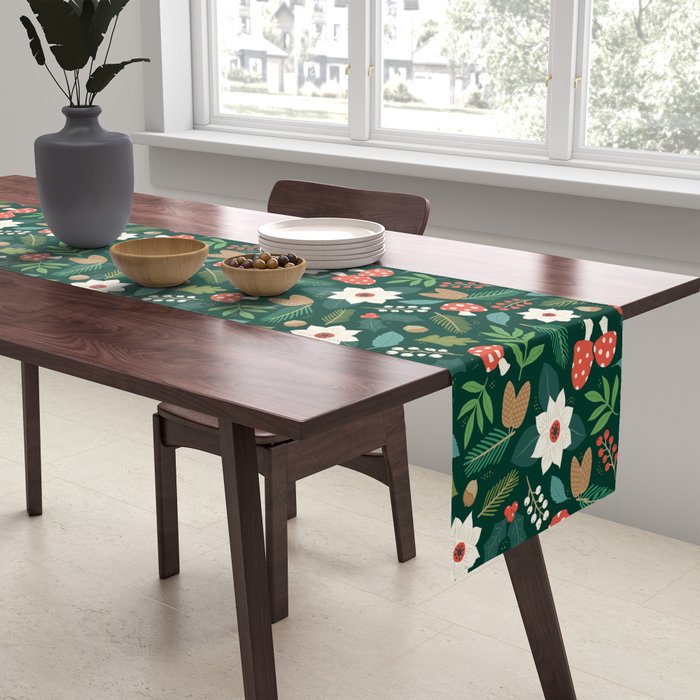 Woodland Holiday Botanicals Table Runner Gallery Image 2