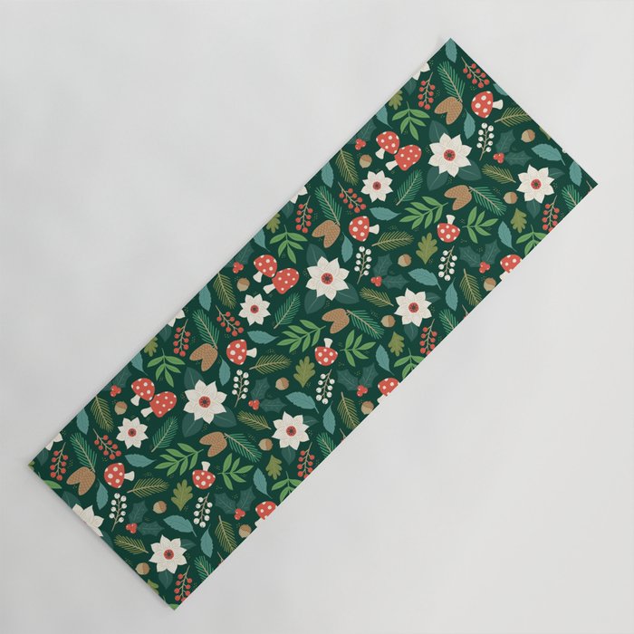 Woodland Holiday Botanicals Yoga Mat Gallery Image 1