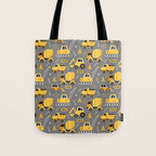 Construction Trucks on Gray Tote Bag Gallery Image 1