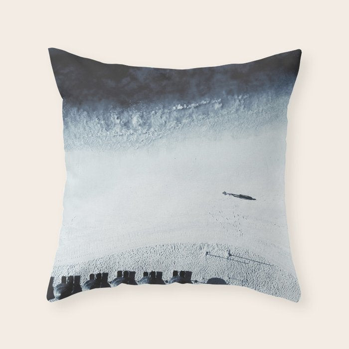 Ocean Moody Blues Walk - Aerial Beach photography by Ingrid Beddoes Throw Pillow Gallery Image 6