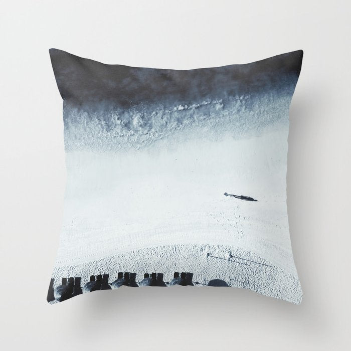 Ocean Moody Blues Walk - Aerial Beach photography by Ingrid Beddoes Throw Pillow Gallery Image 6