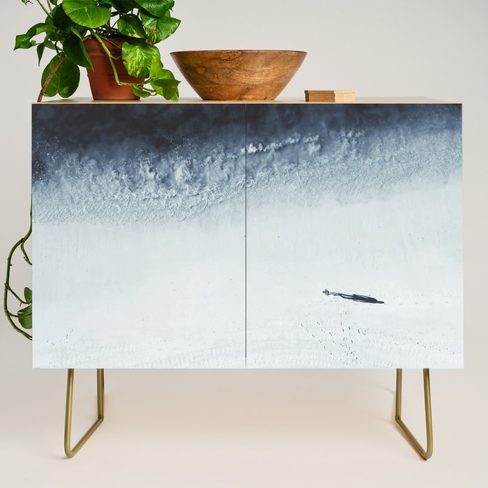 Ocean Moody Blues Walk - Aerial Beach photography by Ingrid Beddoes Credenza Gallery Image 1