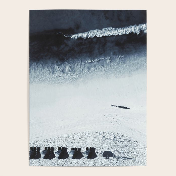 Ocean Moody Blues Walk - Aerial Beach photography by Ingrid Beddoes Poster Gallery Image 1