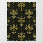 Fleur De Lis In Rich Green Poster Gallery Image 4