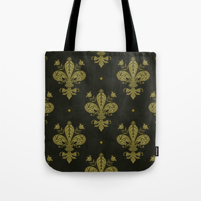 Fleur De Lis In Rich Green Tote Bag Gallery Image 1