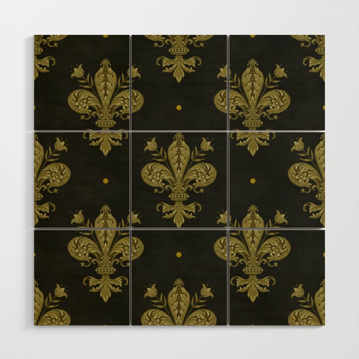 Fleur De Lis In Rich Green Wood Wall Art Gallery Image 1
