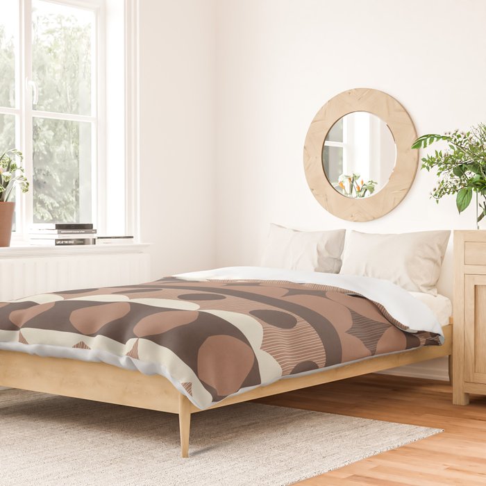 Geometric Repeats 2 Inspired by PANTONE 17 1230 Mocha Mousse Duvet Cover Gallery Image 2