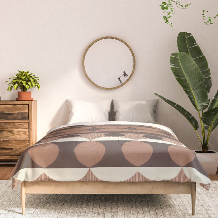 Geometric Repeats 2 Inspired by PANTONE 17 1230 Mocha Mousse Comforter Gallery Image 3