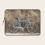 Blue Beach Bike In Holland Photo | Dutch Grass Dunes Summer Holiday Art Print | Europe Travel Photography Laptop Sleeve Gallery Image 1