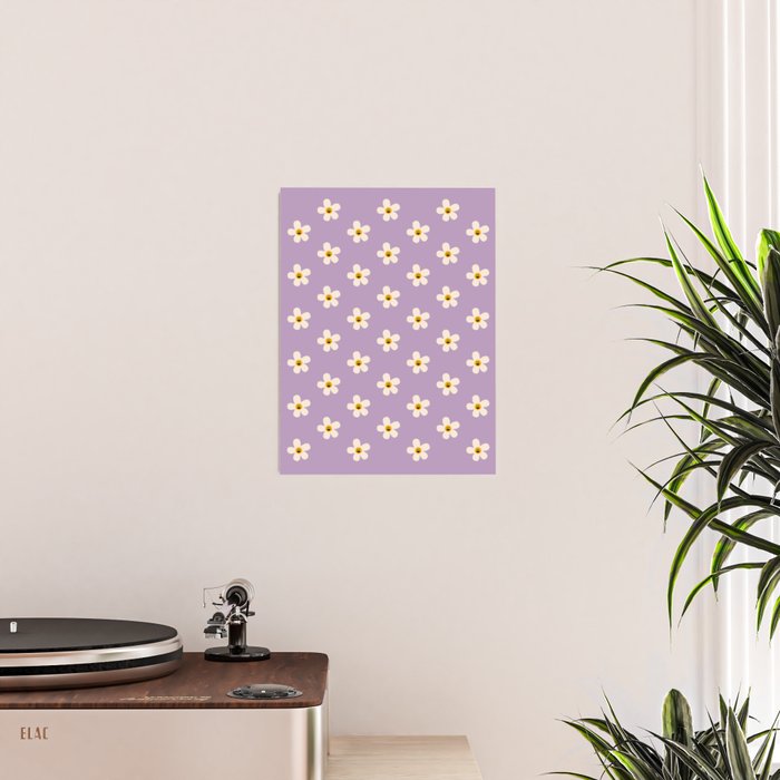 Retro Happy Daisy Flower in Purple Poster Gallery Image 2