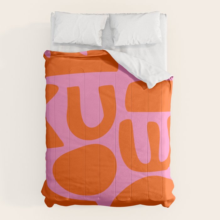 Orange Shapes on Pink Comforter Gallery Image 6