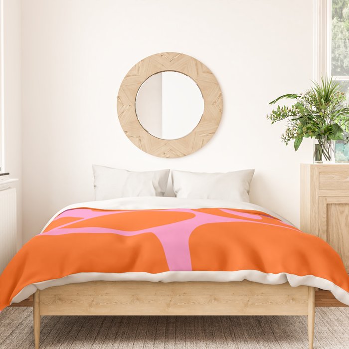 Orange Shapes on Pink Duvet Cover Gallery Image 3