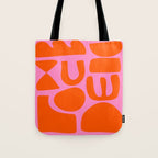 Orange Shapes on Pink Tote Bag Gallery Image 1