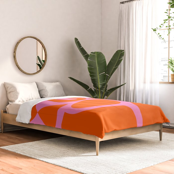 Orange Shapes on Pink Comforter Gallery Image 2