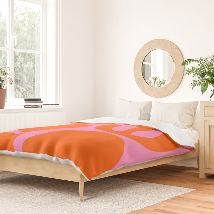 Orange Shapes on Pink Duvet Cover Gallery Image 2